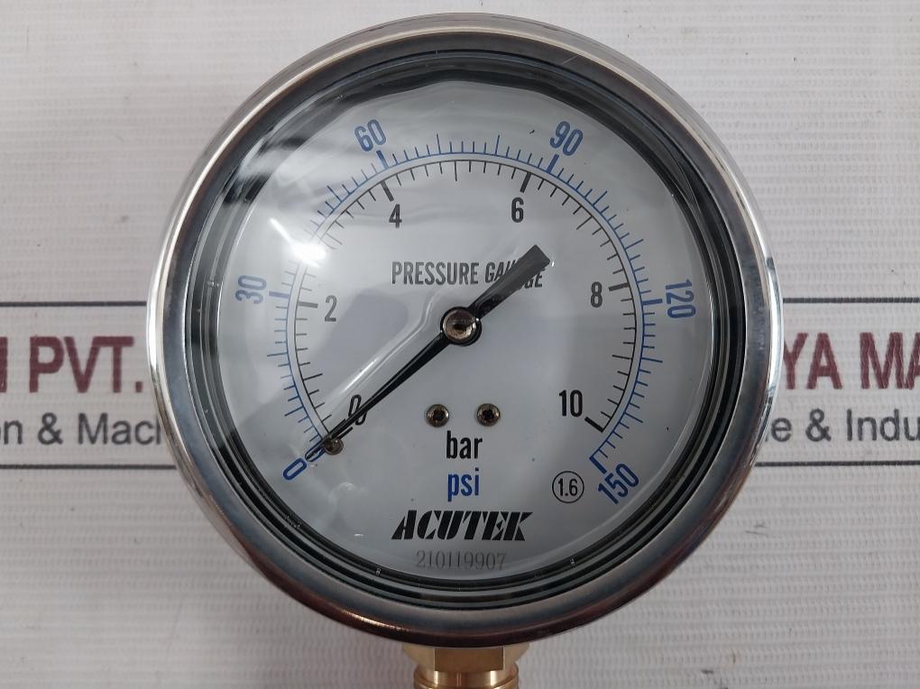 Acutek Pressure Gauge 0-10 Bar 0-150 Psi