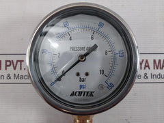 Acutek Pressure Gauge 0-10 Bar 0-150 Psi