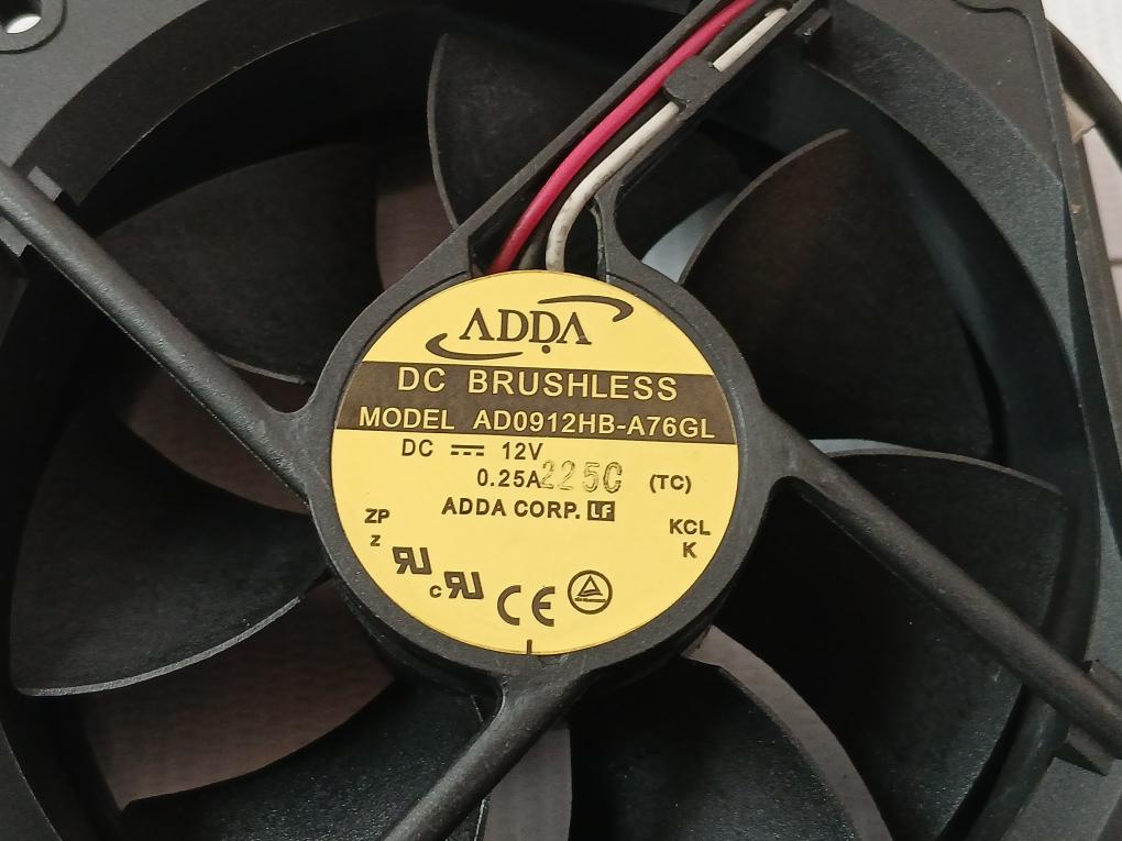 Dc Brushless Axial Cooling Fan 12V Dc 0.25A Adda Corporation Ad0912Hb-a76Gl