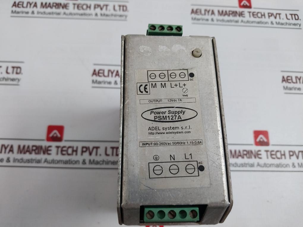 Adel Psm127A Industrial Din Rail Power Supply 90–260 Vac 50/60 Hz 12 Vdc 84W