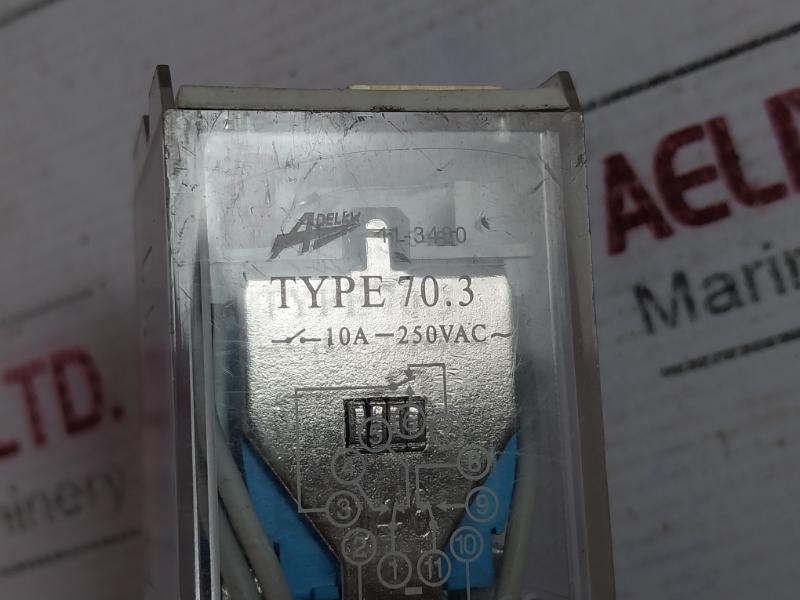 Adeleq 11-3480 Relay With Base 70.3 Pf113A-e 10A 11-110