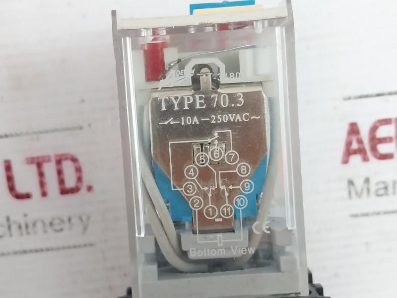 Adeleq 11-3480 Relay With Base 70.3 Pf113A-e 10A 11-110