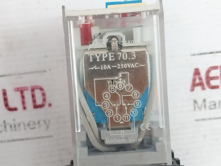 Adeleq 11-3480 Relay With Base 70.3 Pf113A-e 10A 11-110