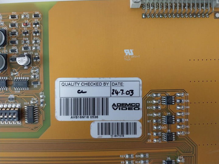 Ademco Video Vblx16M08/16 Video Input Pcb Module - 16|P Avb16M16 Rev 1.1 2/2001