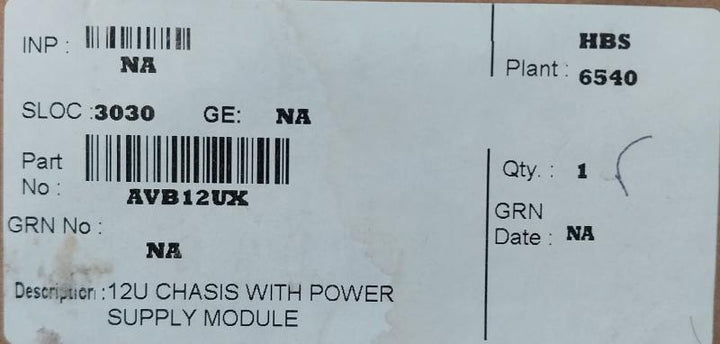 Ademco Video Videoblox Vblx003-01 Matrix Switcher 12U Backplane Power Supply 12-30Vdc/24Vac