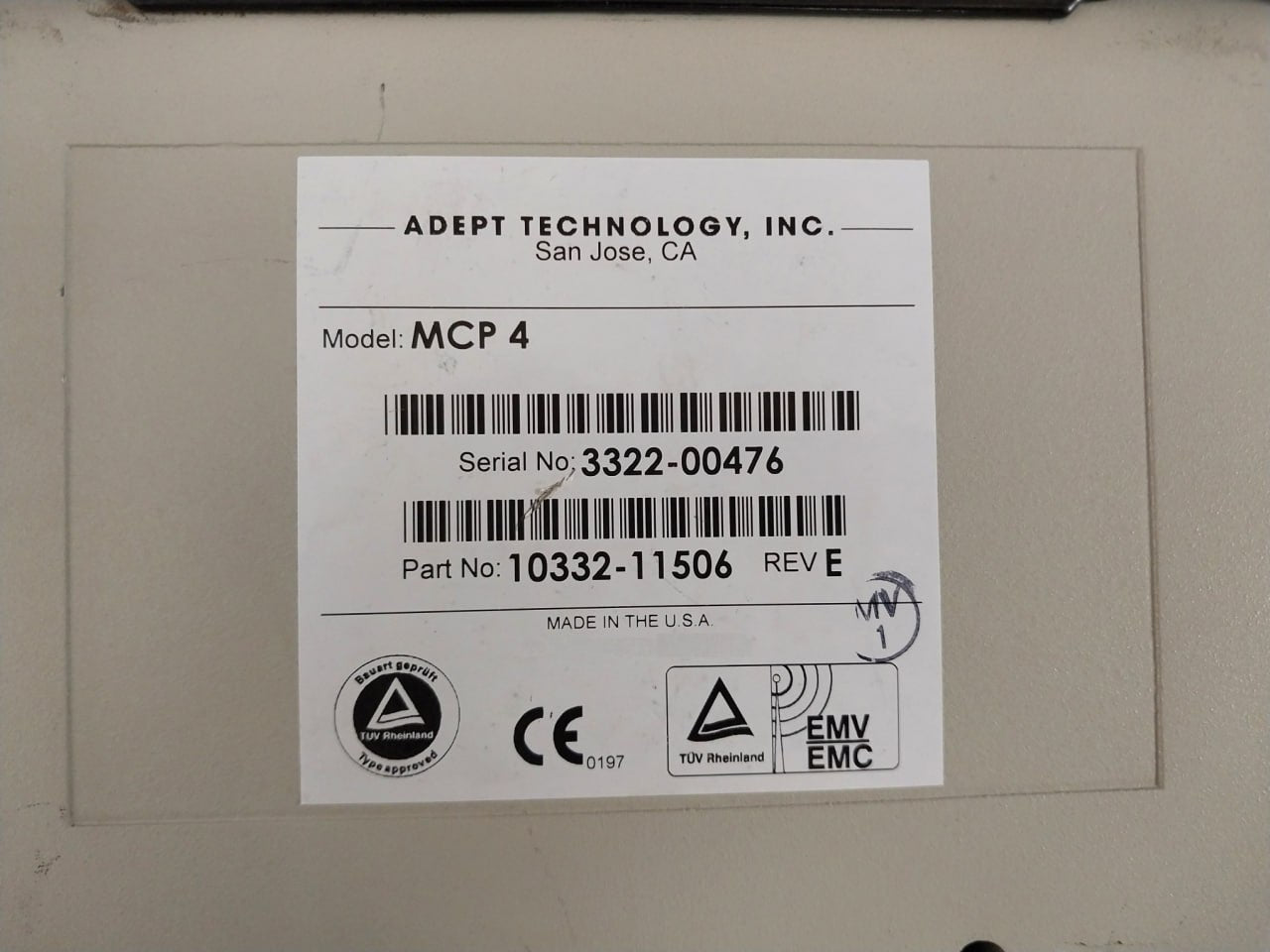 Adept Mcp 4 Operator Teach Control Pendant 206037-1 26626-14156