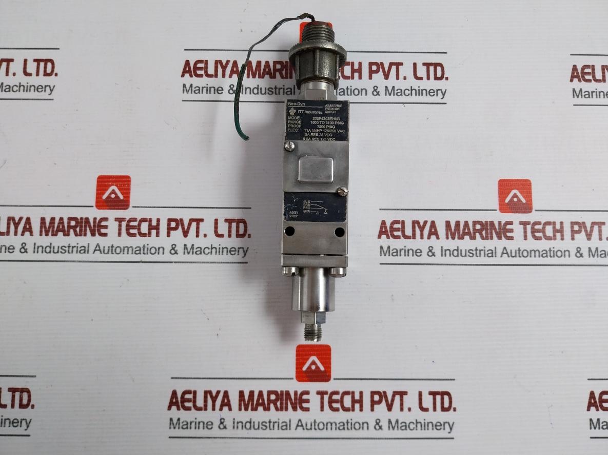 Adjustable Pressure Switch Brand Itt 11A 1/4Hp 125/250 Vac 232P43C6Ehnr