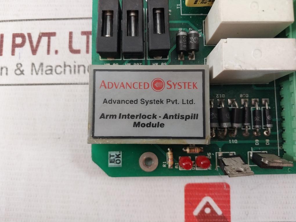 Advanced Systek 1651301 Pcb For Arm Interlock-anti Spill Module 230Vac 110Vac
