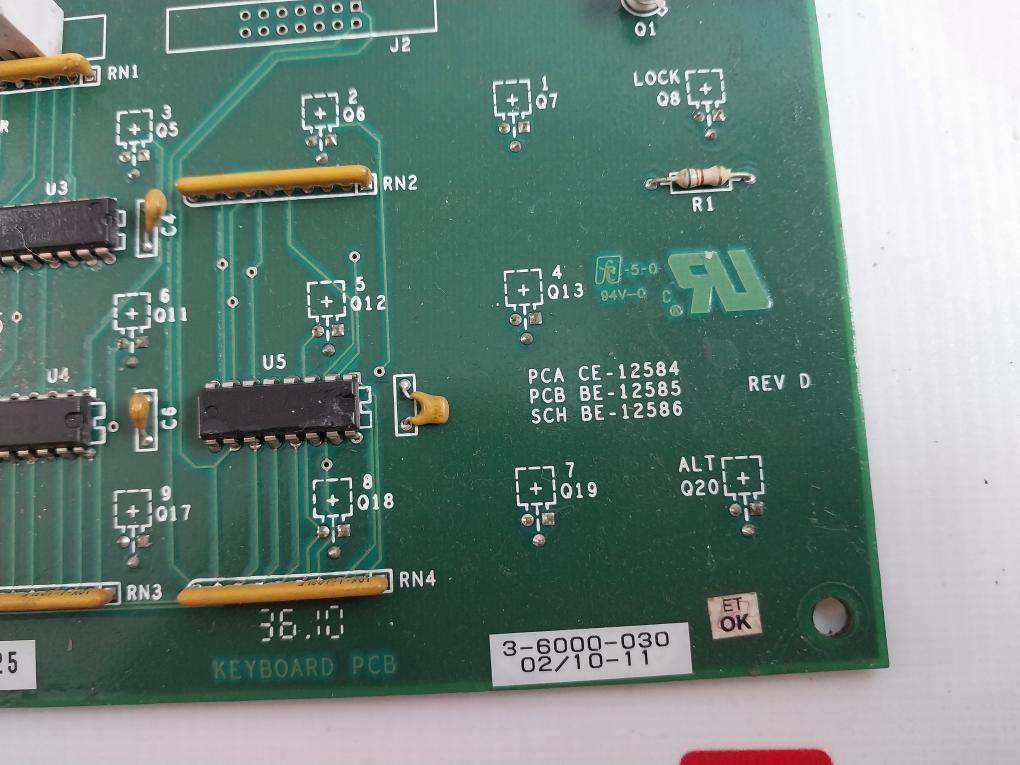 Advanced Systek 3-6000-030 Printed Circuit Board For Keyboard Rev. D