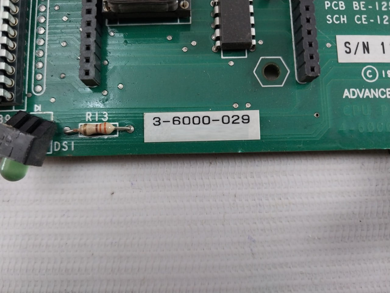Advanced Systek 4-6000-029 Printed Circuit Board Cpu Be-12582 Rev A