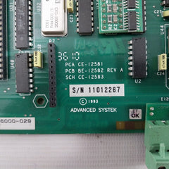 Advanced Systek 4-6000-029 Printed Circuit Board Cpu Be-12582 Rev A