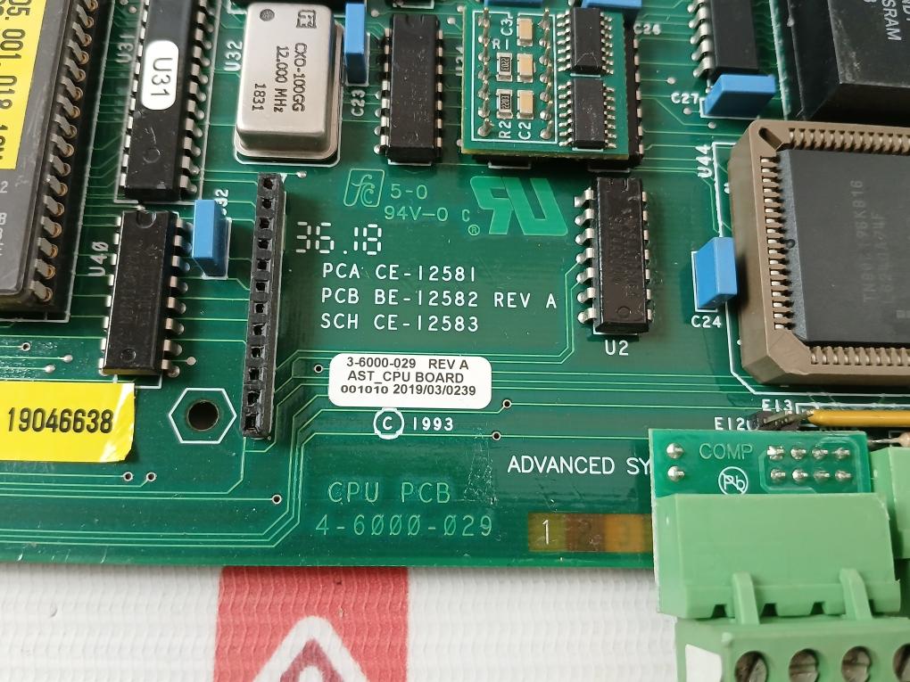 Advanced Systek 4-6000-029 Printed Circuit Board For Cpu 94V-0 Rev.A