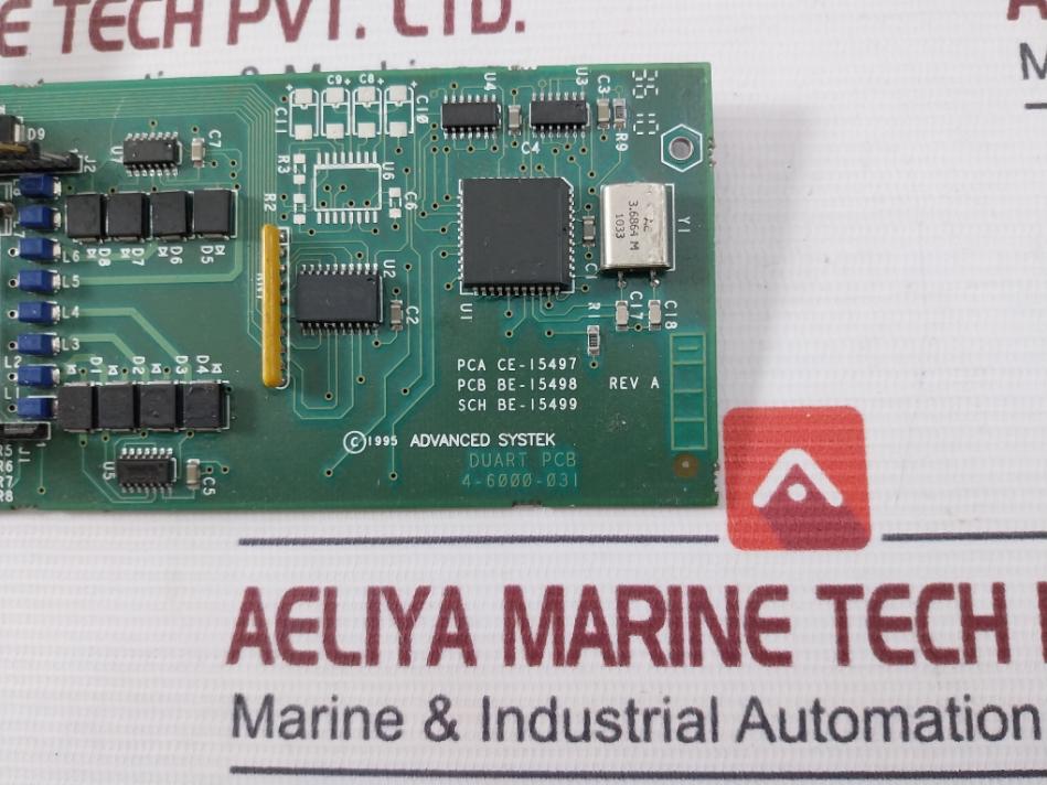 Advanced Systek 4-6000-031 Printed Circuit Board Duart Rev.A 94V-0