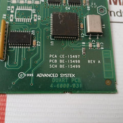 Advanced Systek 4-6000-031 Printed Circuit Board Rev A Pca Ce-15497 Sch Be-15499
