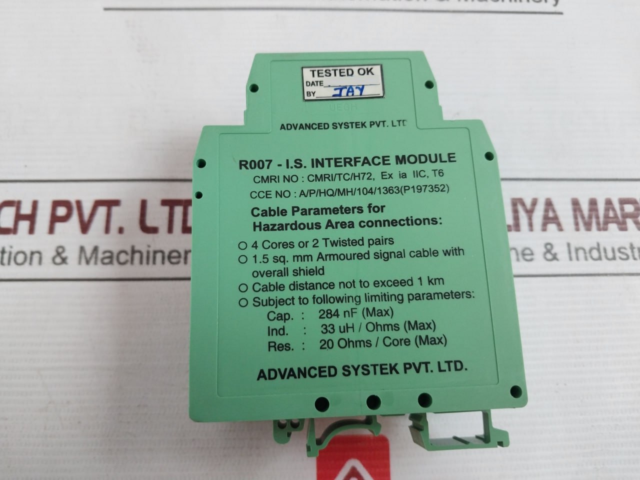 Advanced Systek R007-i.S. Interface Module 20-32Vdc 250V 33Mh/Ohm