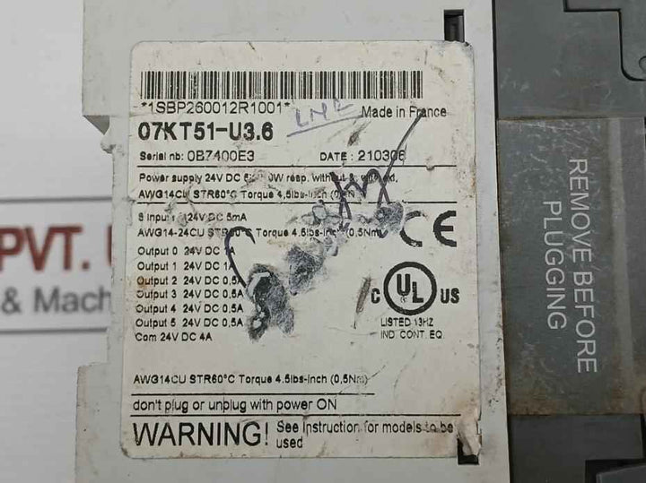 Advant Controller Power Supply 07Kt51-u3.6 - 24Vdc Abb