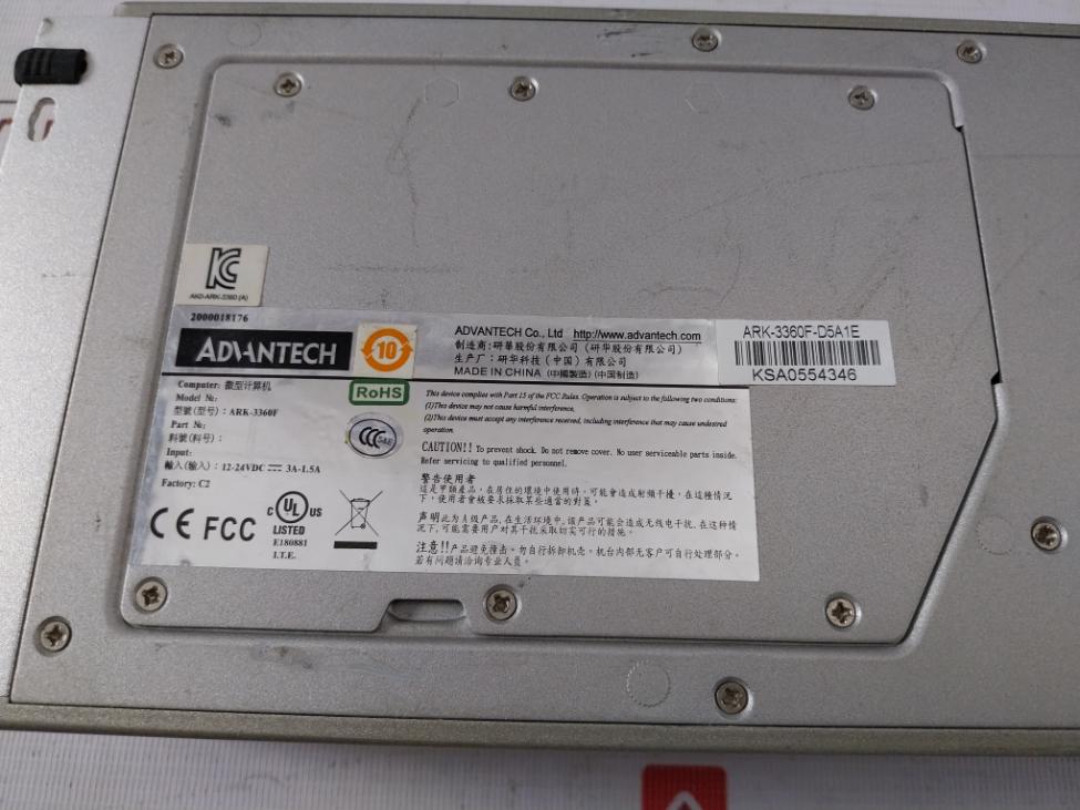 Advantech Ark-3360F Compact Fanless Industrial Computer With Power Adapter 19V