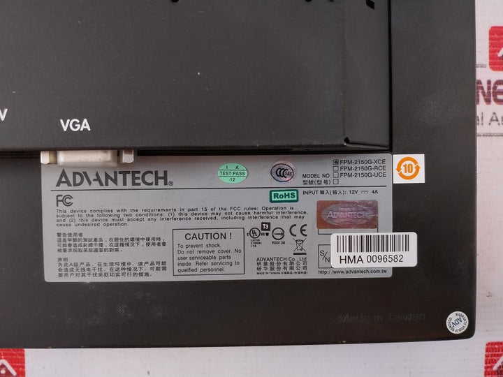 Advantech Fpm-2150G-xce Touch Screen Panel Dc 12V 4A