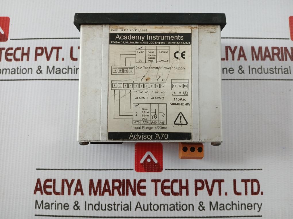 Advisor A70 Process Input Panel Meter 115Vac Academy Instruments