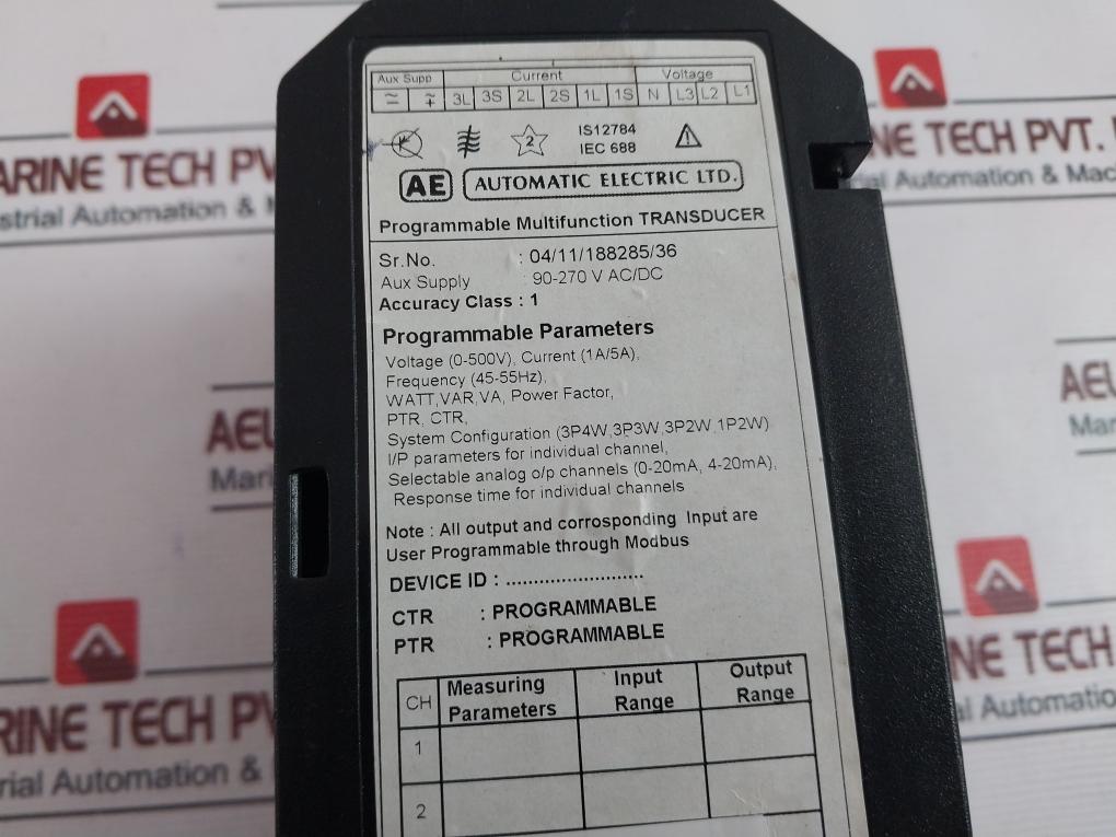 Ae- Automatic Electric 90-270 V Ac/Dc Programmable Multifunction Transducer