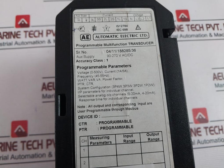 Ae- Automatic Electric 90-270 V Ac/Dc Programmable Multifunction Transducer