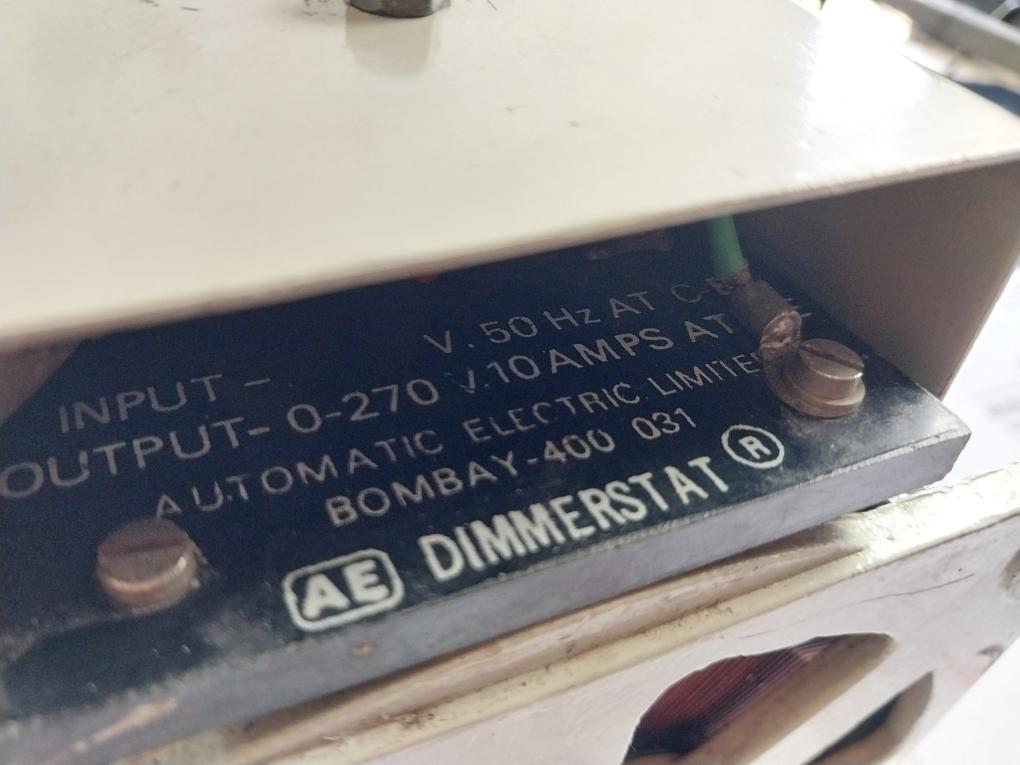 Ae 10 D-1P Dimmerstat 10 Amps 240V 50/60 Hz 2-7Kva