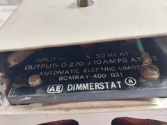 Ae 10 D-1P Dimmerstat 10 Amps 240V 50/60 Hz 2-7Kva