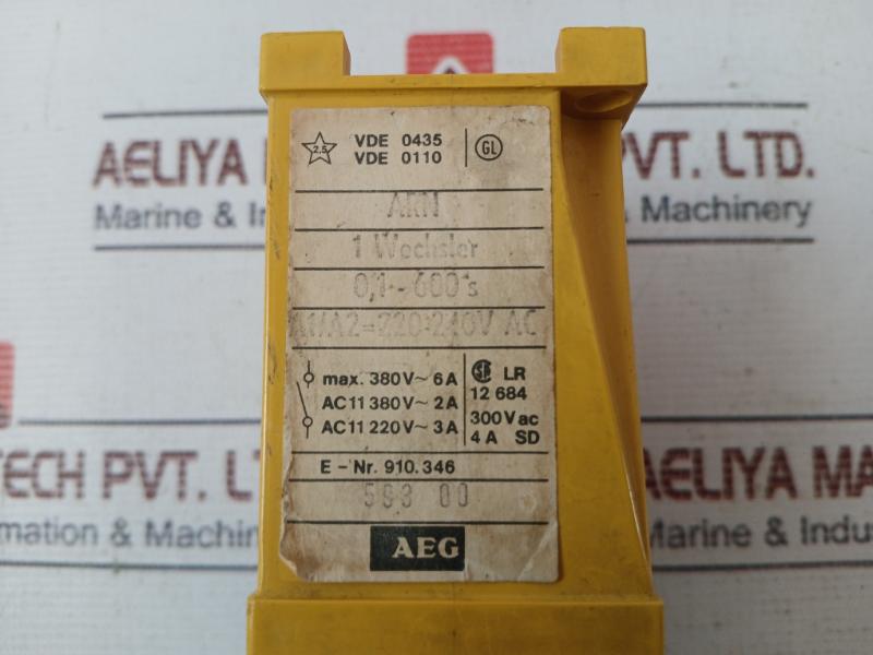 Aeg Arn 910.346 Timer Relay 380V Ac 0.1-600 Sec 4 409 003 01