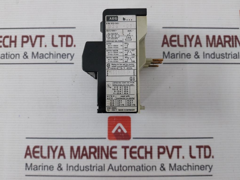 Aeg B17S Thermal Overload Relay 600Vac Ul/Csa