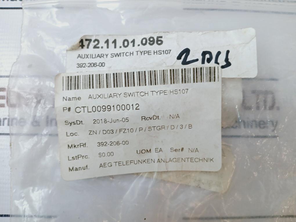 Aeg Hs107 Auxiliary Contact Block