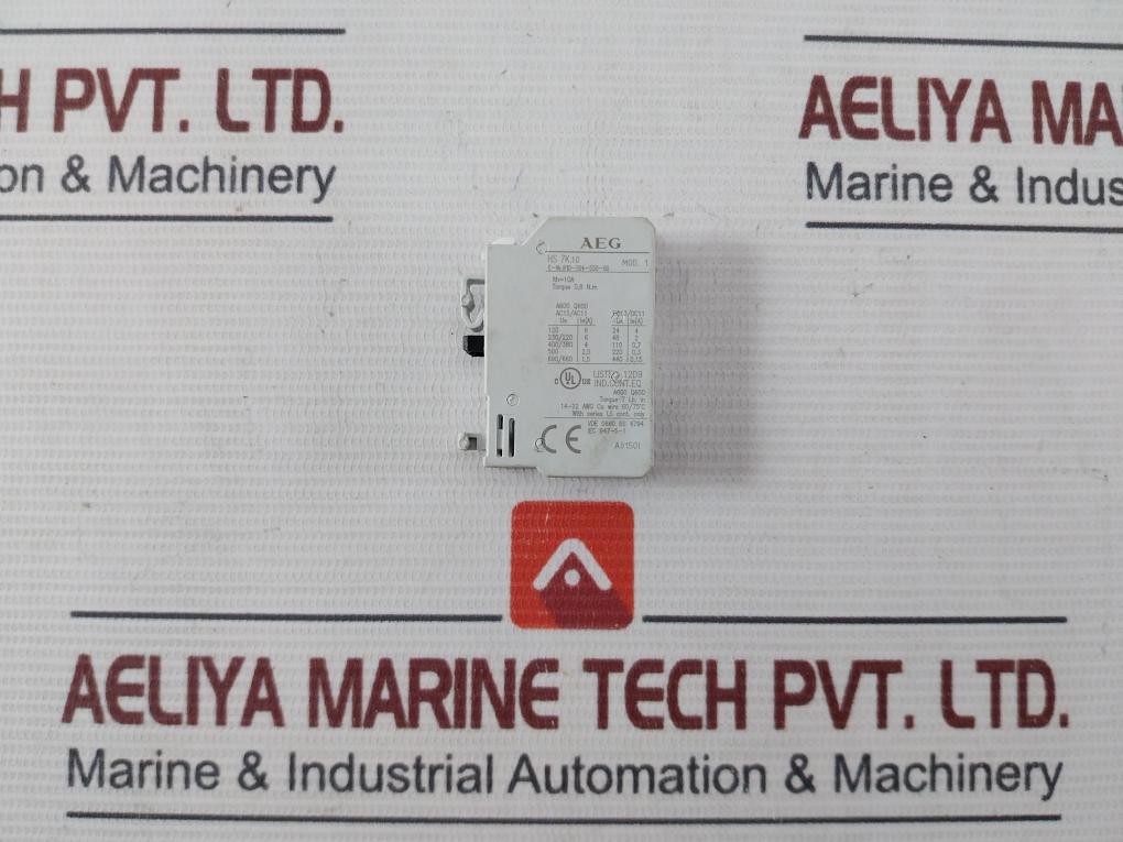 Aeg Hs 7K.10 Auxiliary Contactor 10A A600 Q600 14-22Awg 60/75C As1501