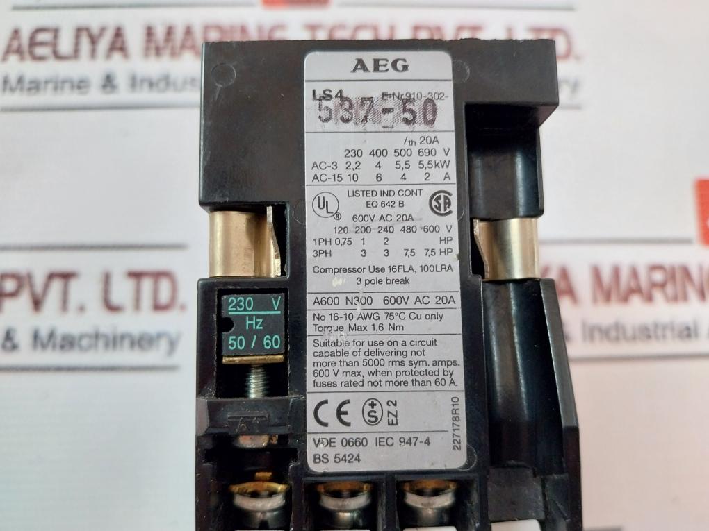 Aeg Ls4.22 Contactor 20A 660Vac