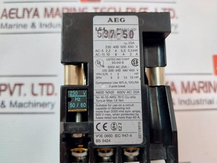 Aeg Ls4.22 Contactor 20A 660Vac