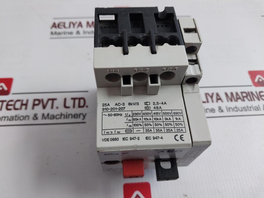 Aeg Mbs 25 Manual Motor Starter 910-201-207 50/60Hz 18–14 Awg Vde 0660
