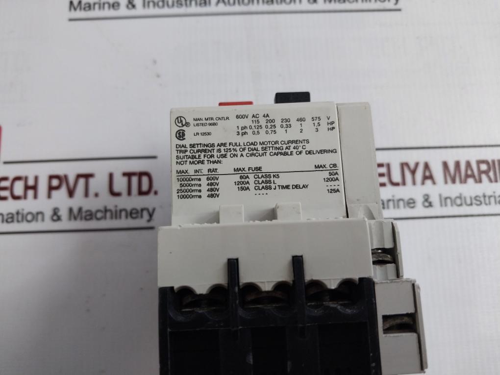 Aeg Mbs 25 Manual Motor Starter 910-201-207 50/60Hz 18–14 Awg Vde 0660