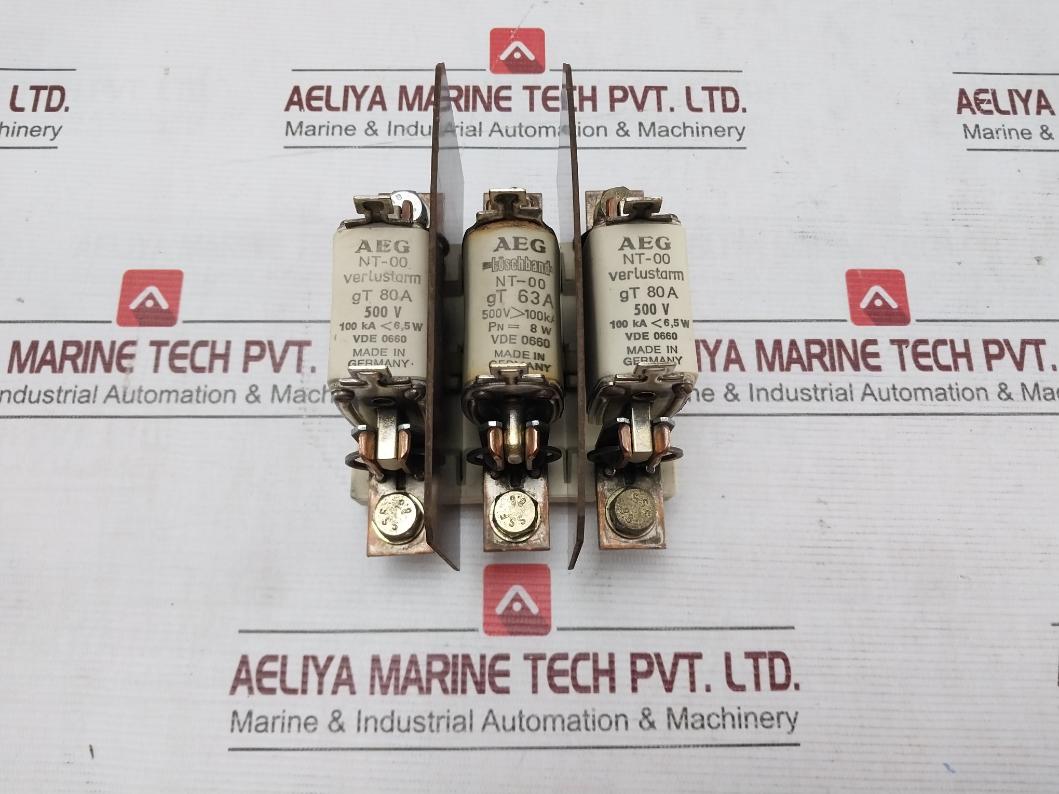 Aeg Nt-00 Fuse Holder With Fuse Gt 80A 100 Ka 6.5W 500V