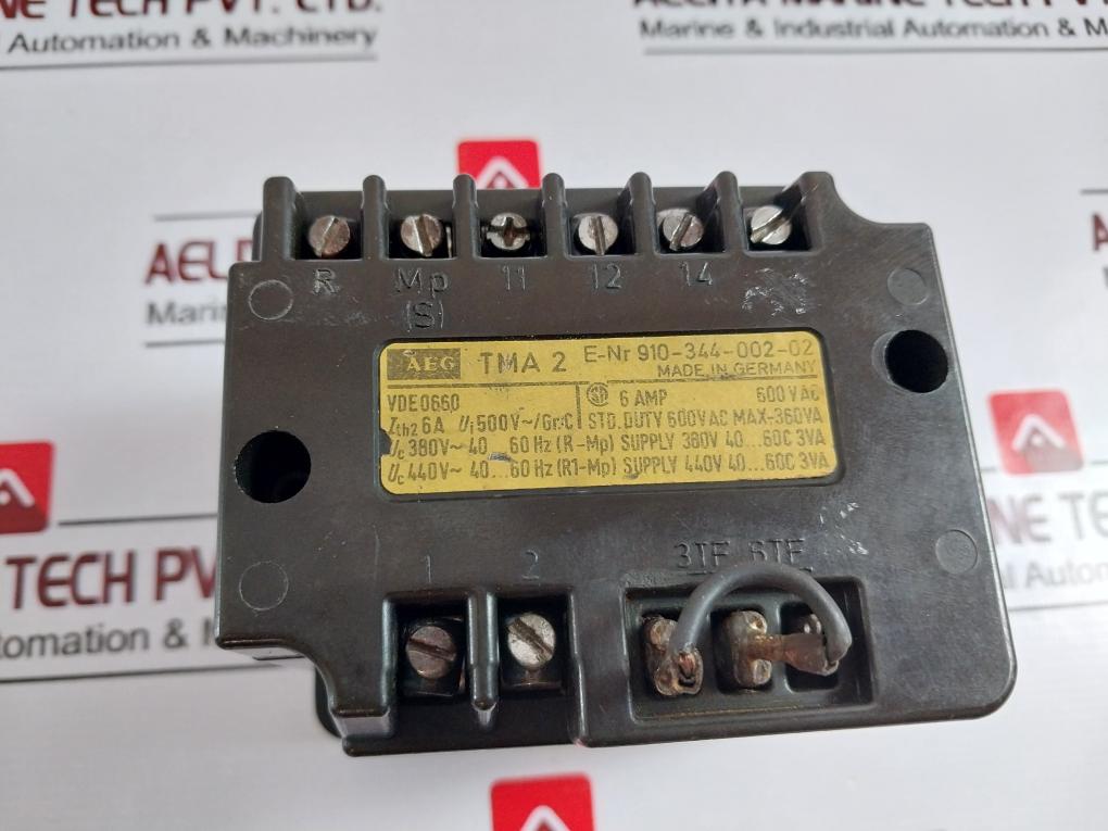 AEG TMA 2 910-344-002-02 Relay Module 6 AMP 600 VAC