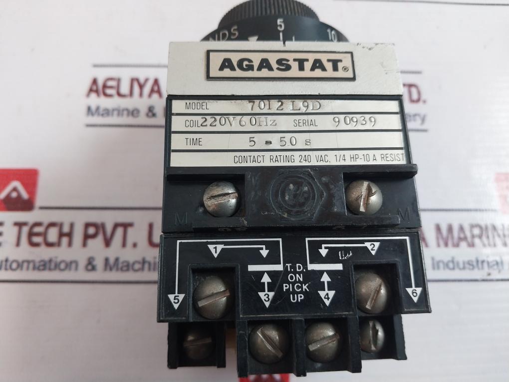 Agastat 7012L9D Time Delay Relay 5-50S 220V 60Hz