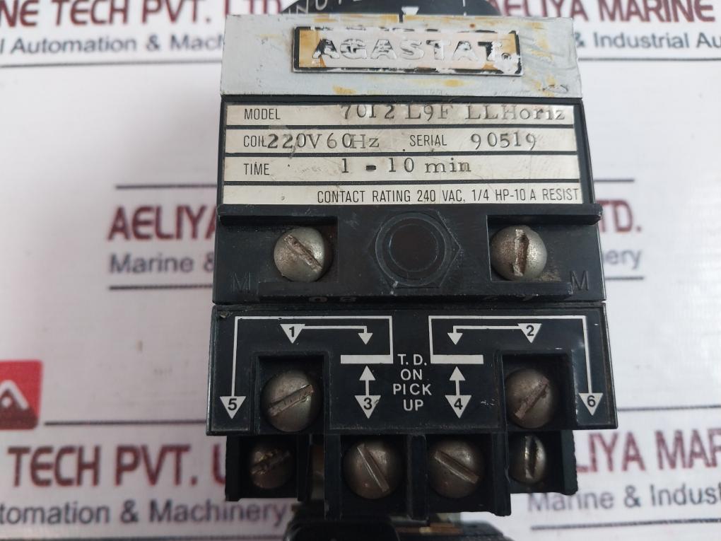 Agastat 7012 L9F Llhoriz Time Delay Relay 1-10 Min