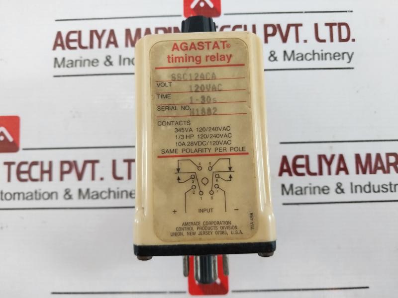 Agastat Ssc12aca Timing Relay, 1-30s, 120vac 120vac