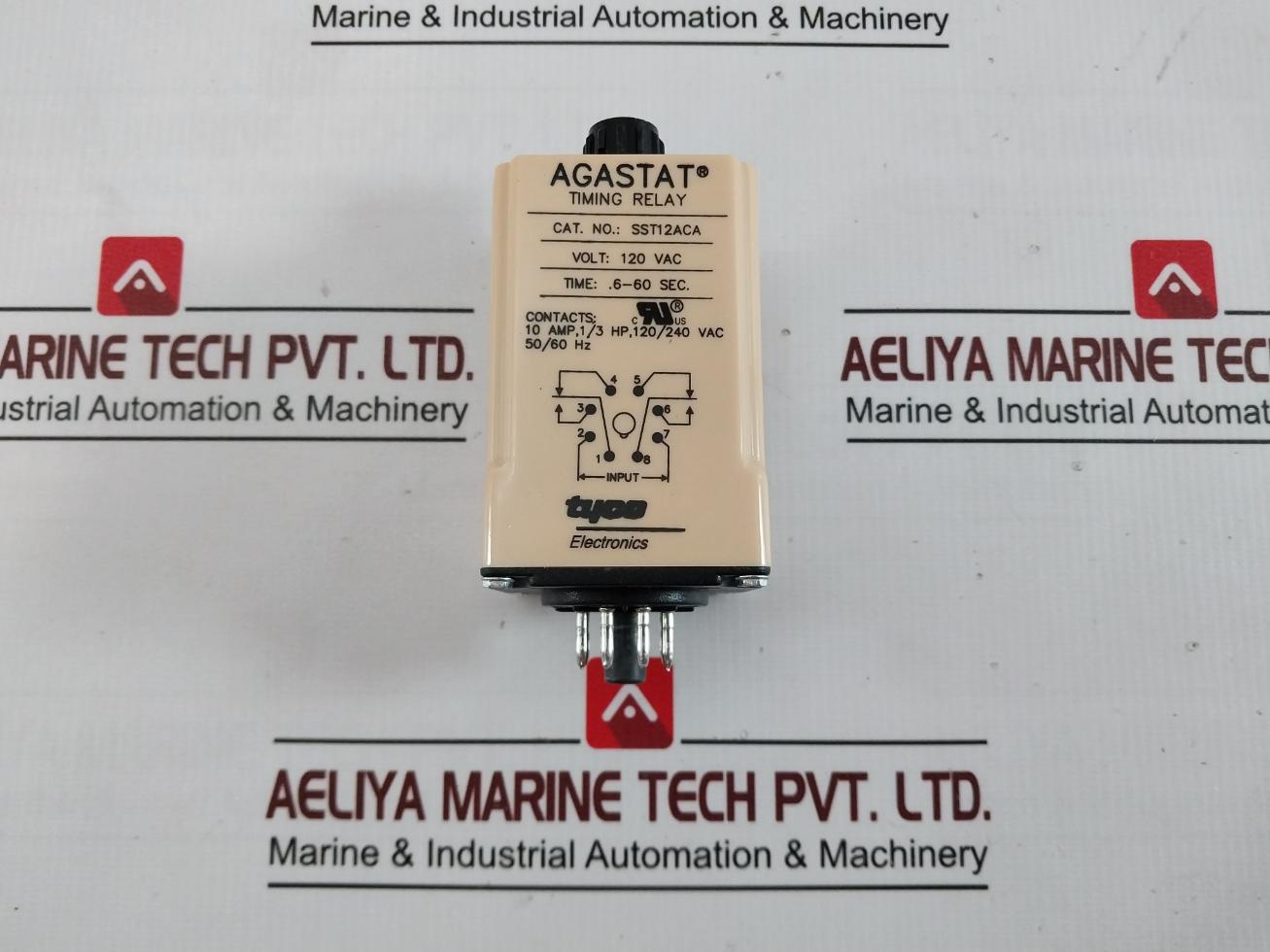 Agastat Sst12Aca Timing Relay Solid State 120Vac 0.1-10 Sec 10A