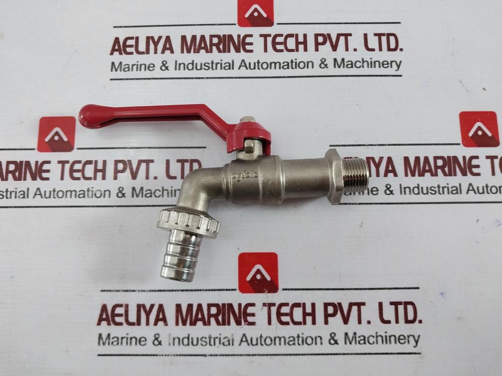 Aglaia 3/8" Stainless Steel Hose Union Tap Red Knob Handle