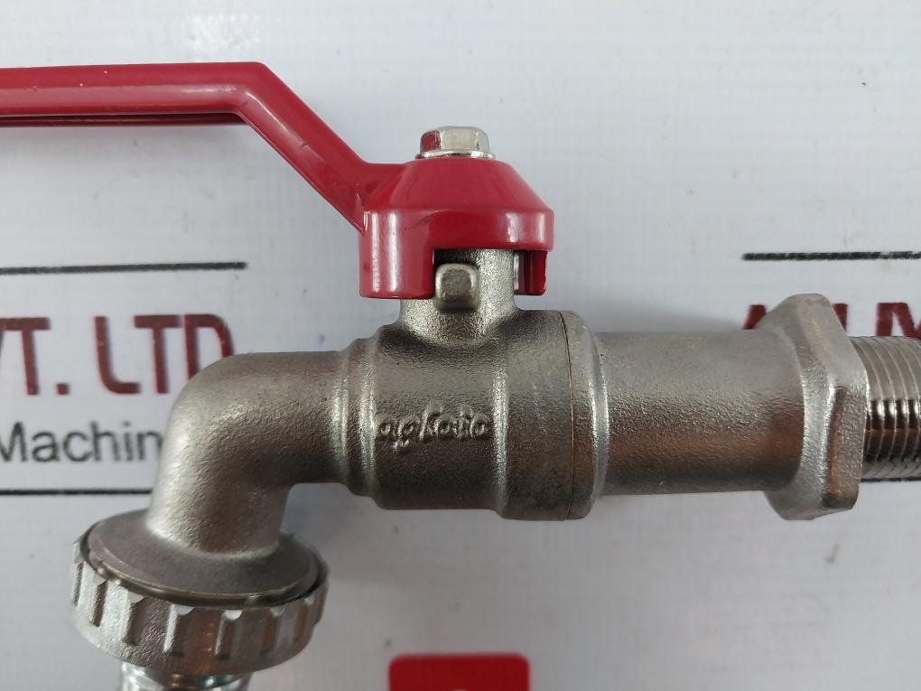 Aglaia 3/8" Stainless Steel Hose Union Tap Red Knob Handle