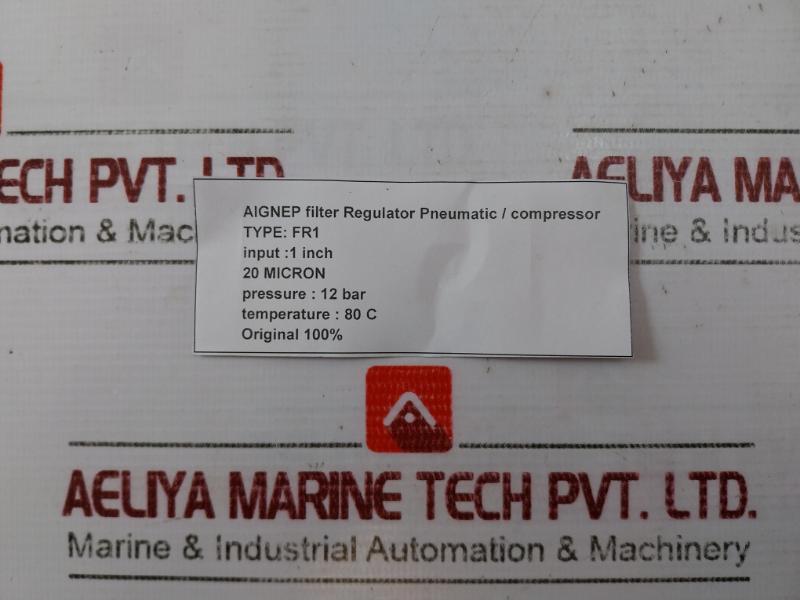 Aignep Fr1 Pneumatic Filter Regulator 12 Bar 20 Micron