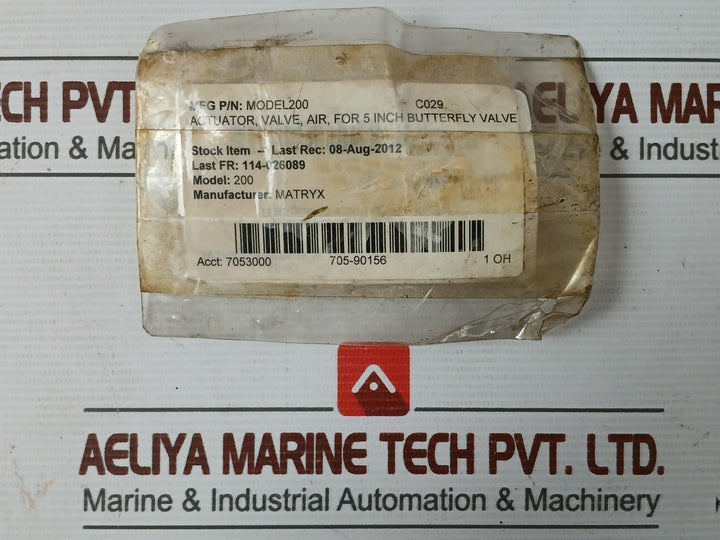 Air Actuator For Butterfly Valve 5 Inch Mx200 Matryx