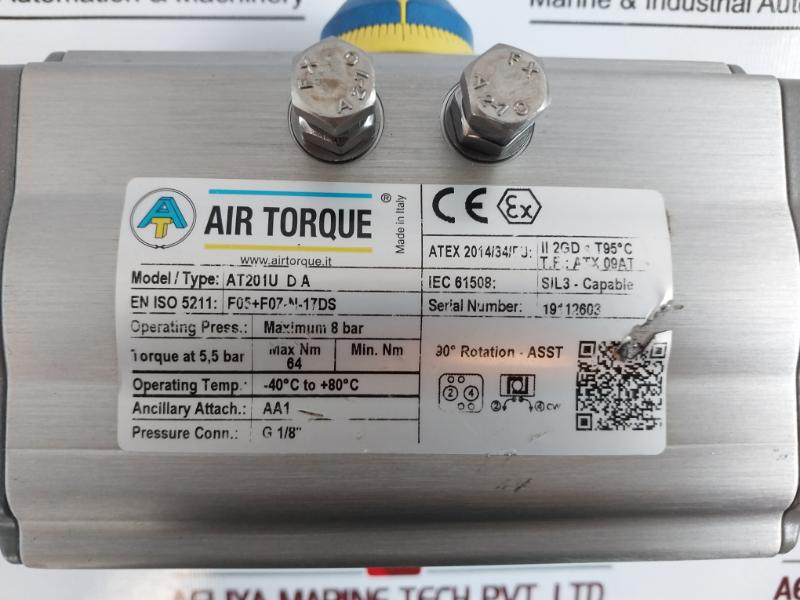 Air Torque At201U D A Pneumatic Valve Actuator Max 8 Bar
