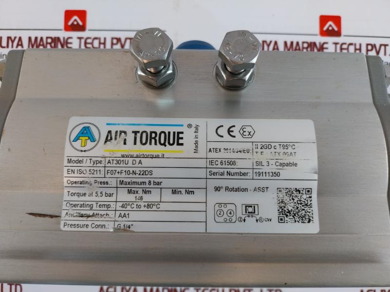 Air Torque At301u D A Pneumatic Actuator Sil 3-capable