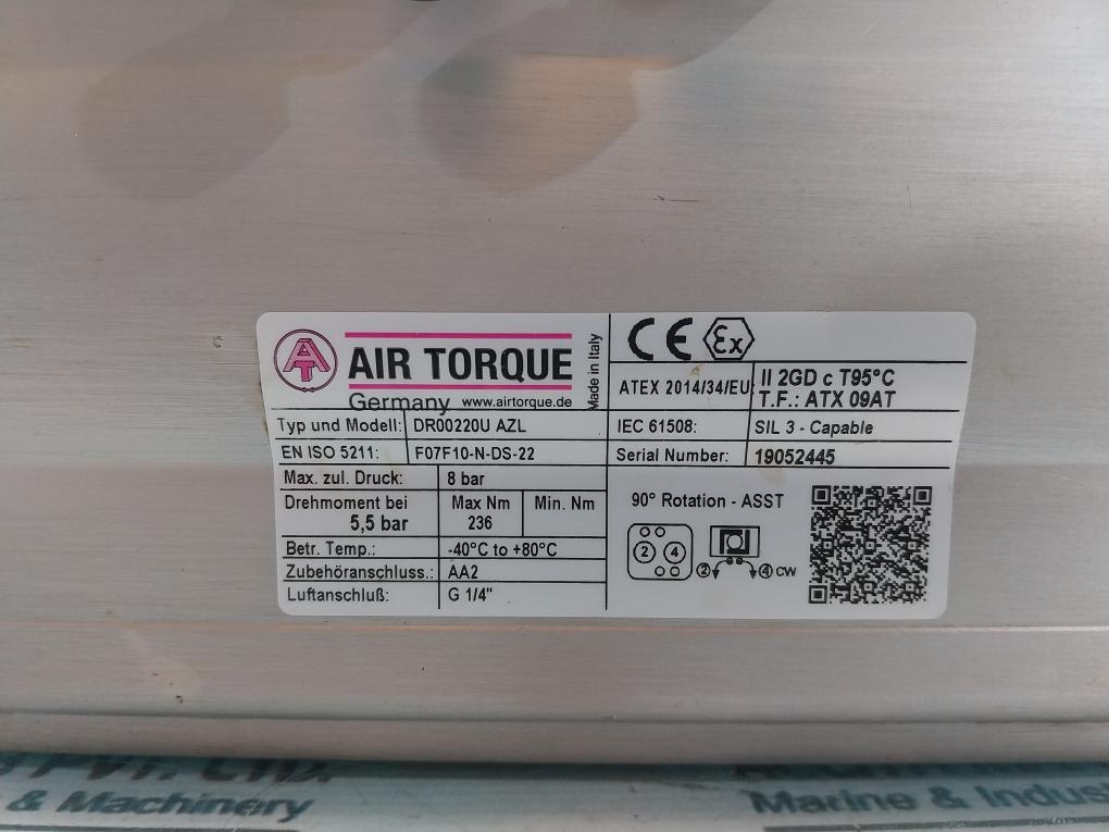 Air Torque DR00220U AZL Pneumatic Actuator