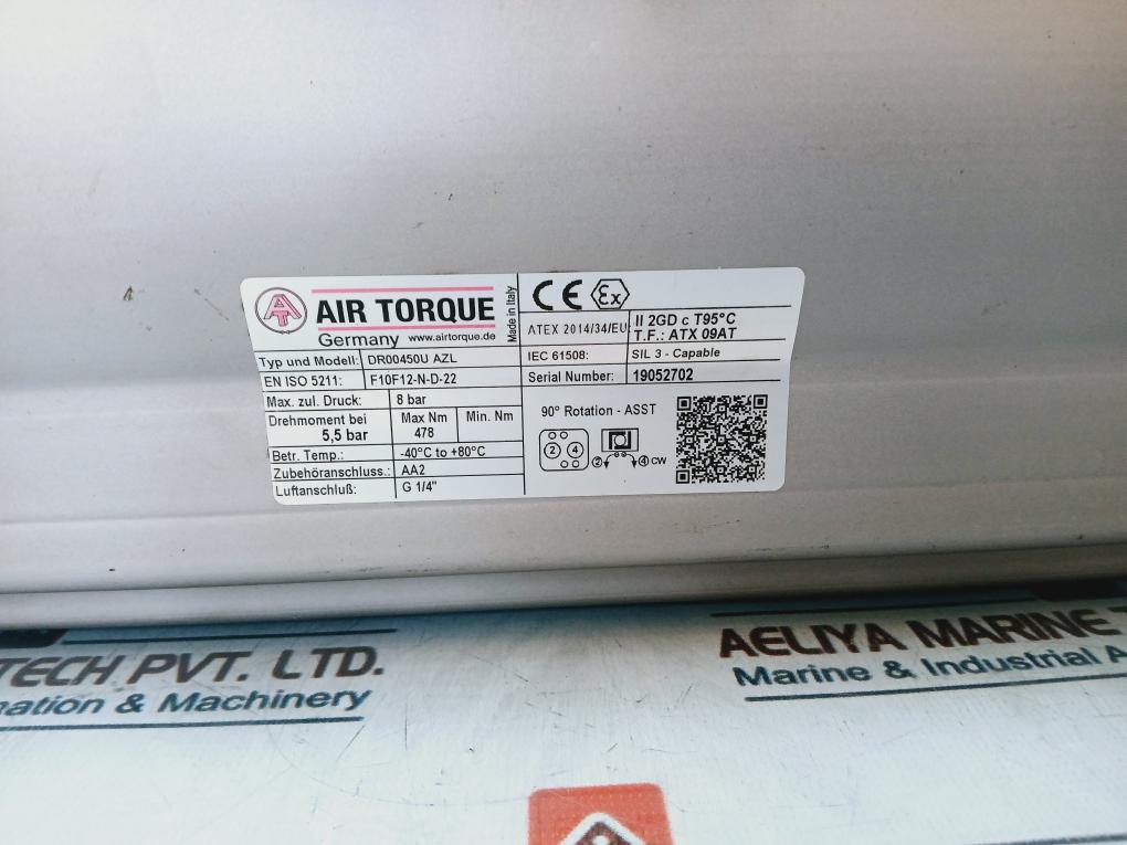 Air Torque DR00450U AZL Pneumatic Actuator