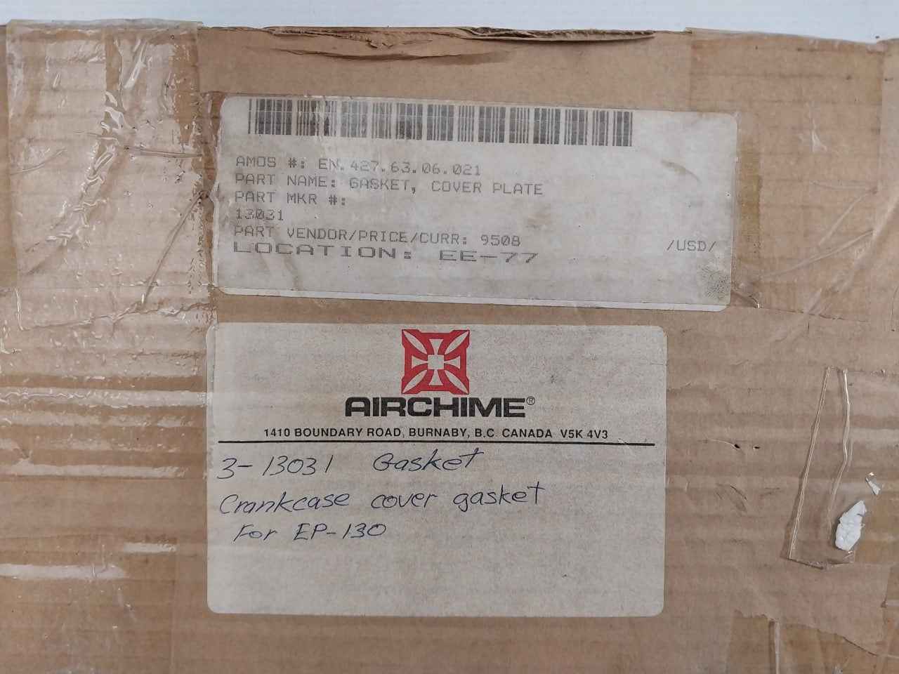 Airchime 13031 Cover Plate Gasket For Ep-130 Crankcase